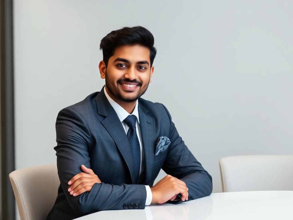 Corporate professional with well-groomed beard